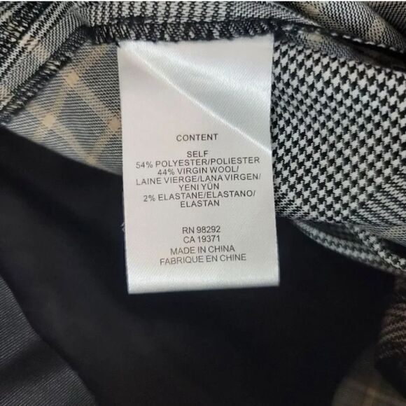 NEW Tibi Wool High Rise Crop Straight Leg Glencheck Plaid Suiting Pants Size 8 - Picture 9 of 11